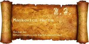 Maskovics Herta névjegykártya
